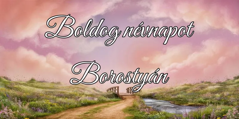 Borostyán névnapi köszöntő képeslap