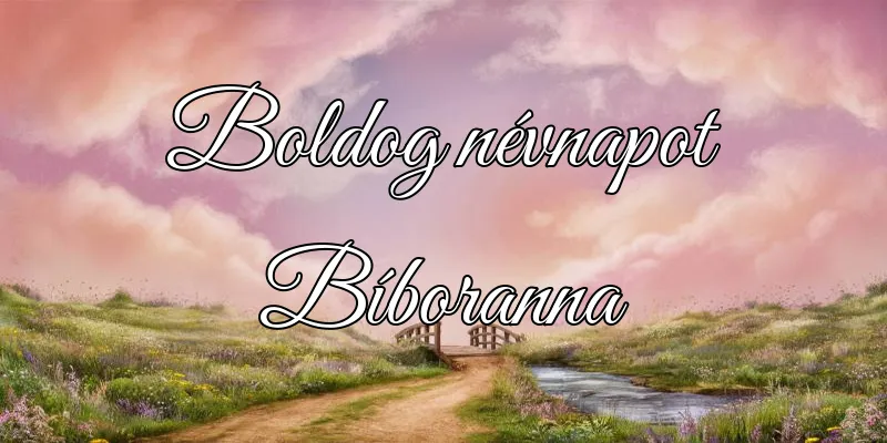 Bíboranna névnapi köszöntő képeslap