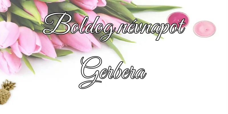 Gerbera névnapi köszöntő képeslap