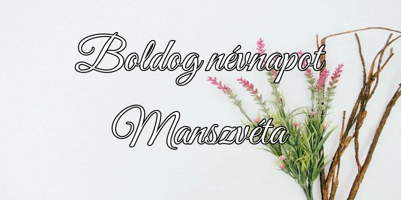 Manszvéta névnapi köszöntő képeslap