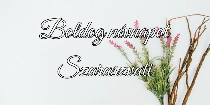 Szaraszvati névnapi köszöntő képeslap