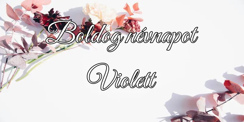 Violett névnapi köszöntő képeslap